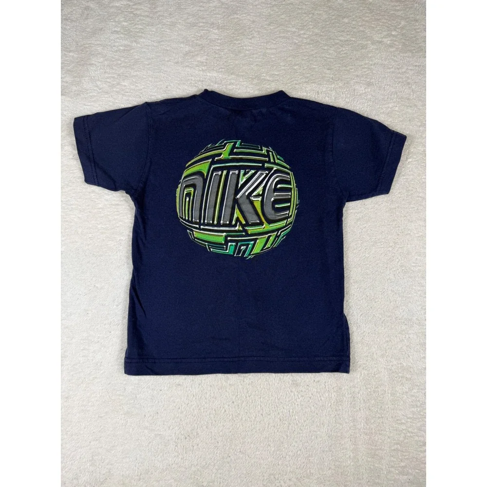 Nike Graphic T-Shirt Kids Size 7 Navy Blue Good Basketball Sporty Tee‎